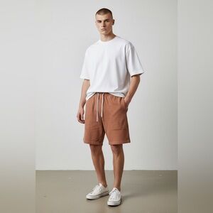 Vuori Men’s Mauve Vital Organic Cotton French Terry Shorts. Size L